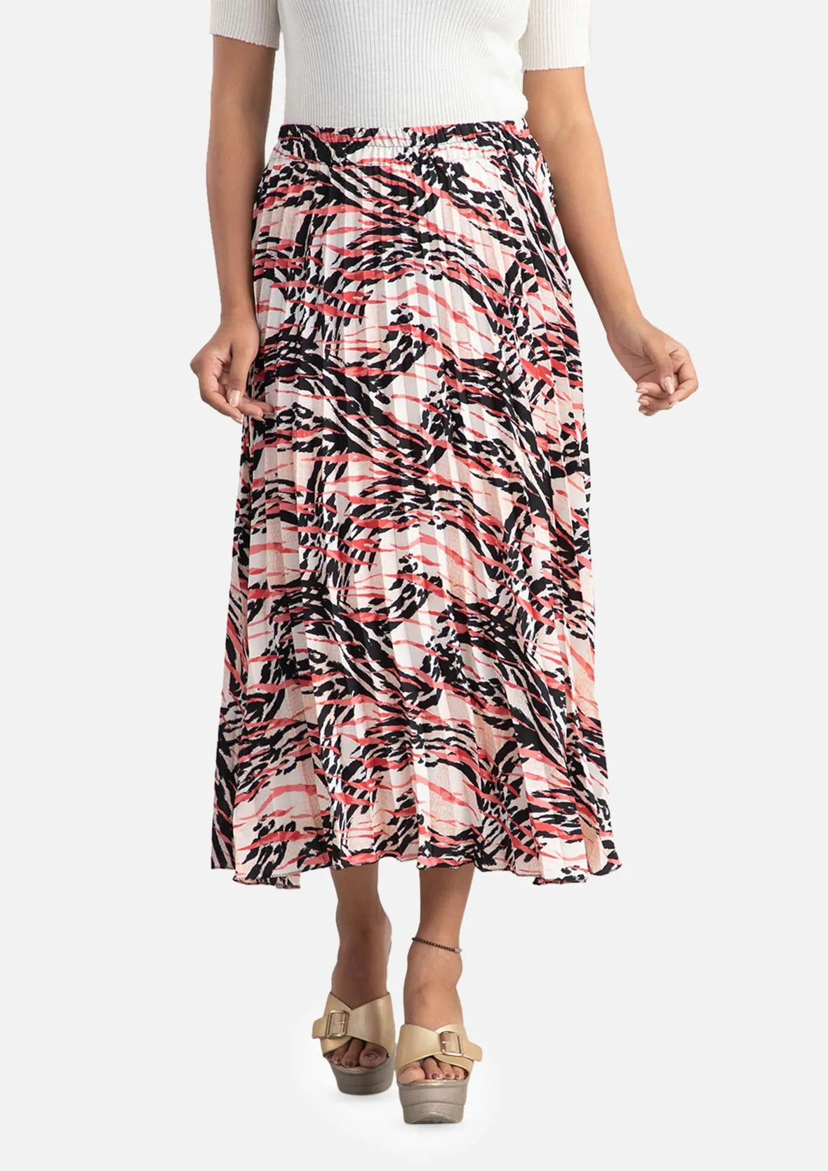 Elasticated Waist Midi Skirt