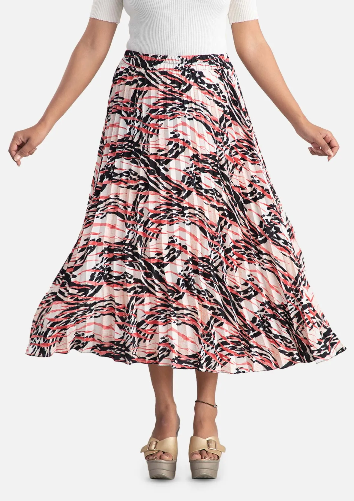 Elasticated Waist Midi Skirt