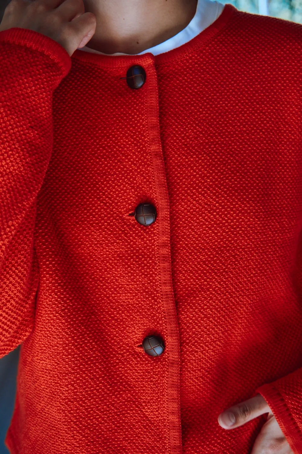 EMILIE Short Jacket in Organic Cotton - Red