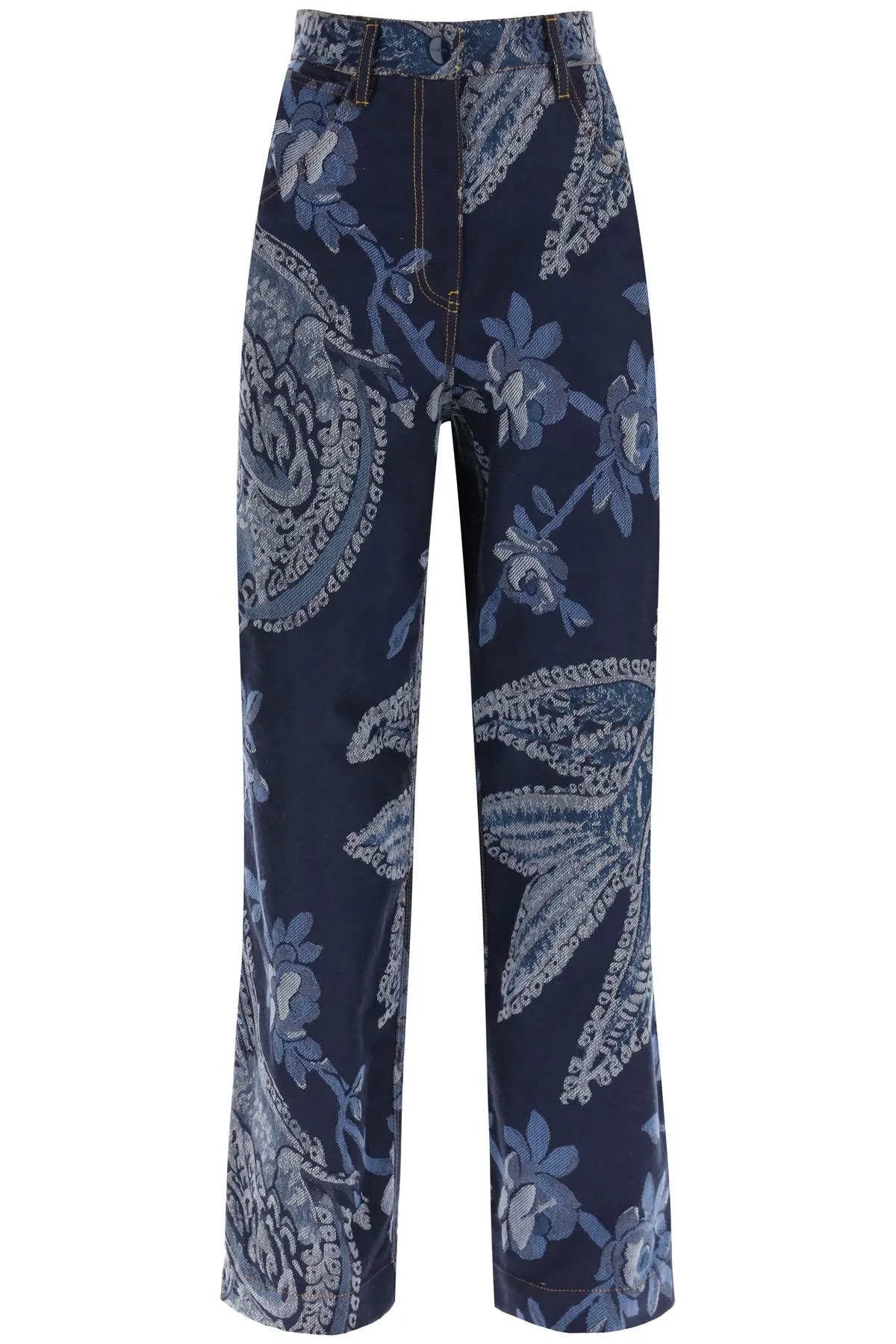 Etro jacquard denim pants