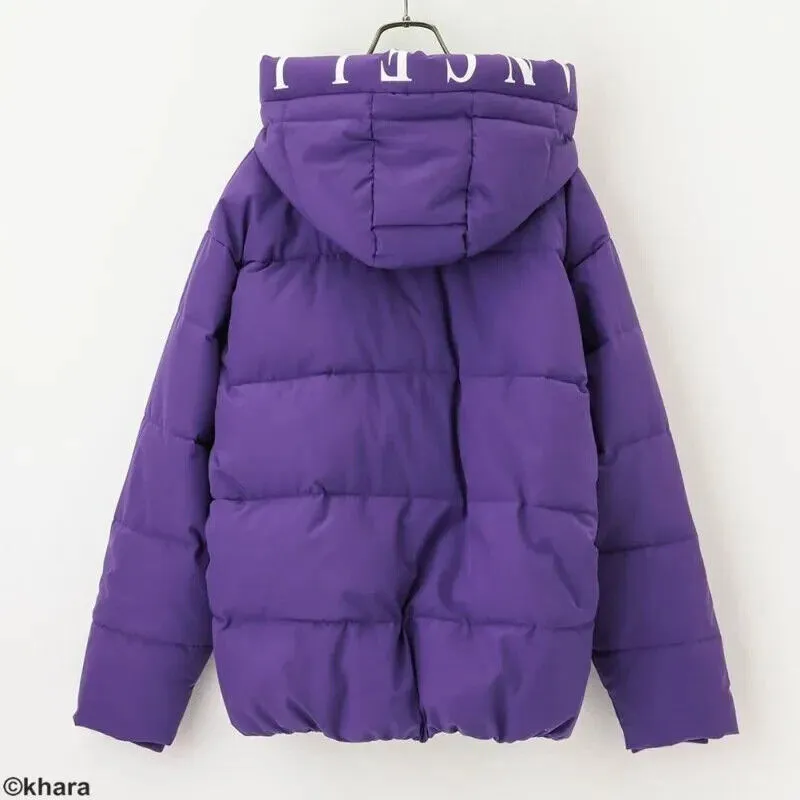 Evangelion Unit 01 Shinji Ikari NERV Quilted Puff Jacket Purple Unisex L Size