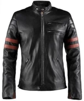 Fight Club Retro Hybrid Mayhem Brad Pitt Black Biker Jacket