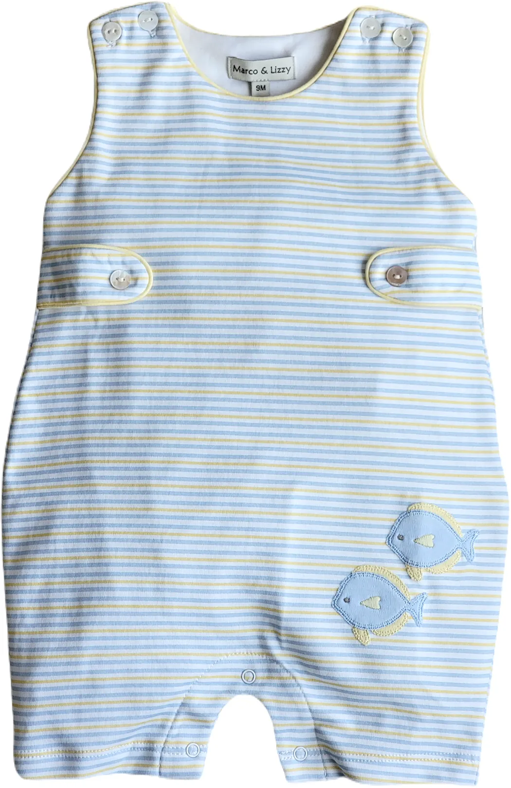 Fish Applique Boy's Overall Pima Cotton