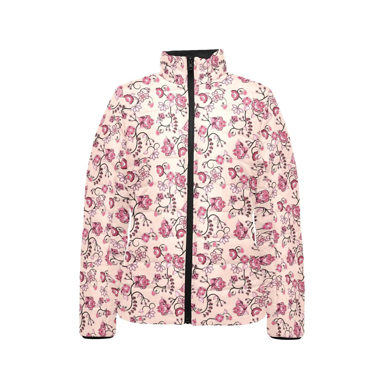 Floral Amour Women's Stand Collar Padded Jacket