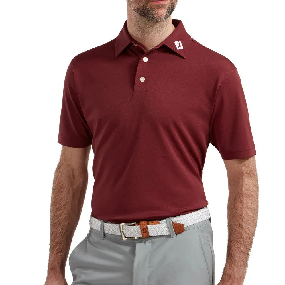 FootJoy Stretch Pique Solid Colour Polo Shirt - Maroon