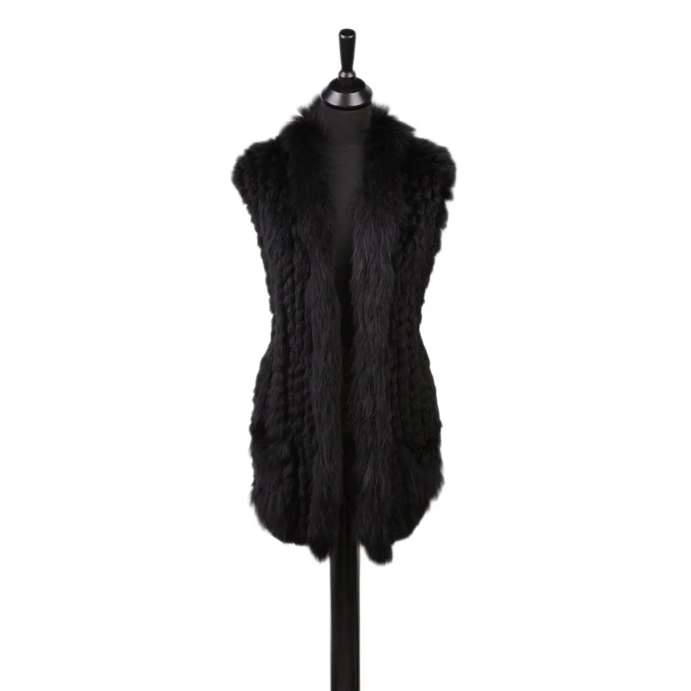 Fox Fur Gilet Black by Jayley