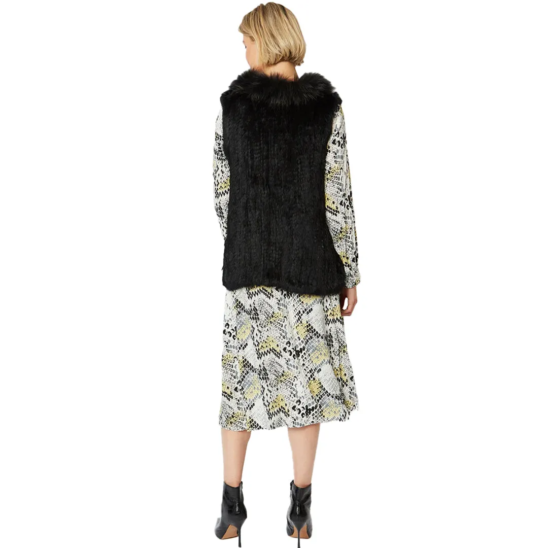 Fox Fur Gilet Black by Jayley