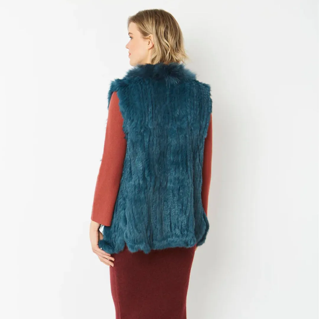 Fox Fur Gilet Blue by Jayley