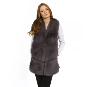 Fox Fur Gilet Grey by Jayley