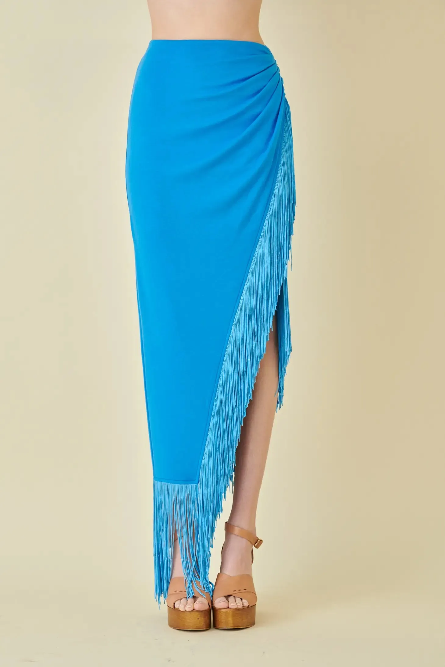 FRINGE WRAP MAXI SKIRT