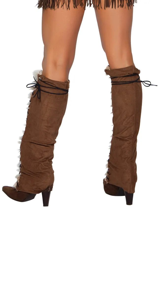 Fur and Suede Leg Warmers