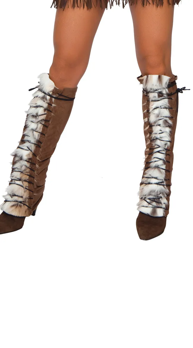 Fur and Suede Leg Warmers