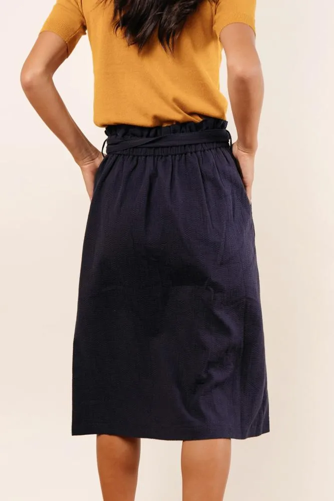 Ginger Midi Skirt in Navy