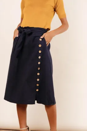 Ginger Midi Skirt in Navy