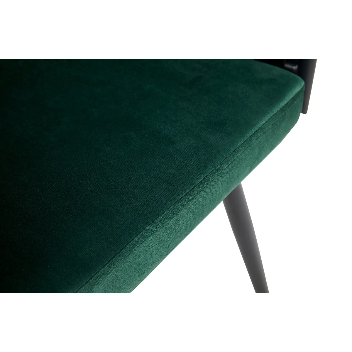 Green Velvet Braided Arm Chair with Angled Metal Legs - Set of 2