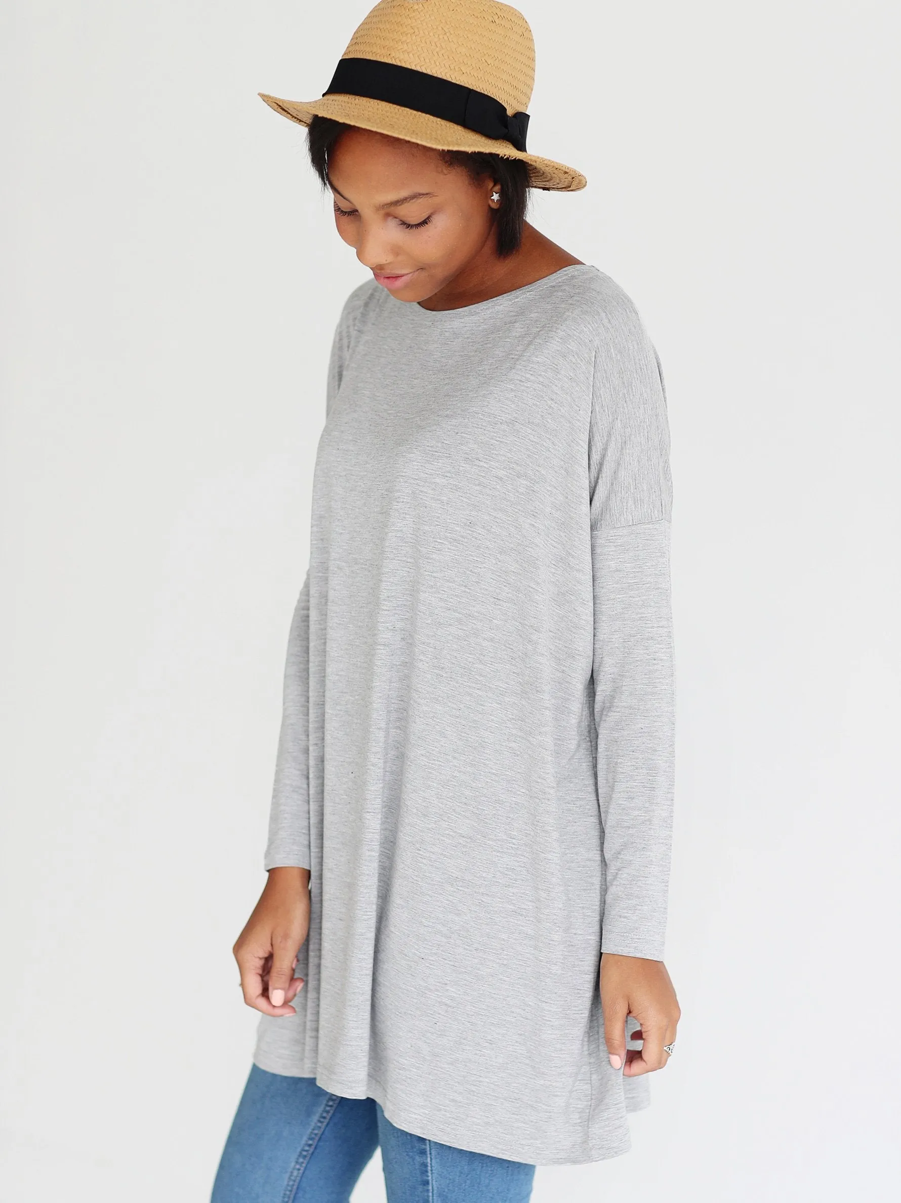 Heather Gray Long Sleeve Tunic