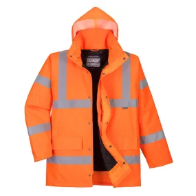 Hi-Vis Quilted Parker Traffic Jacket Railtrack Orange