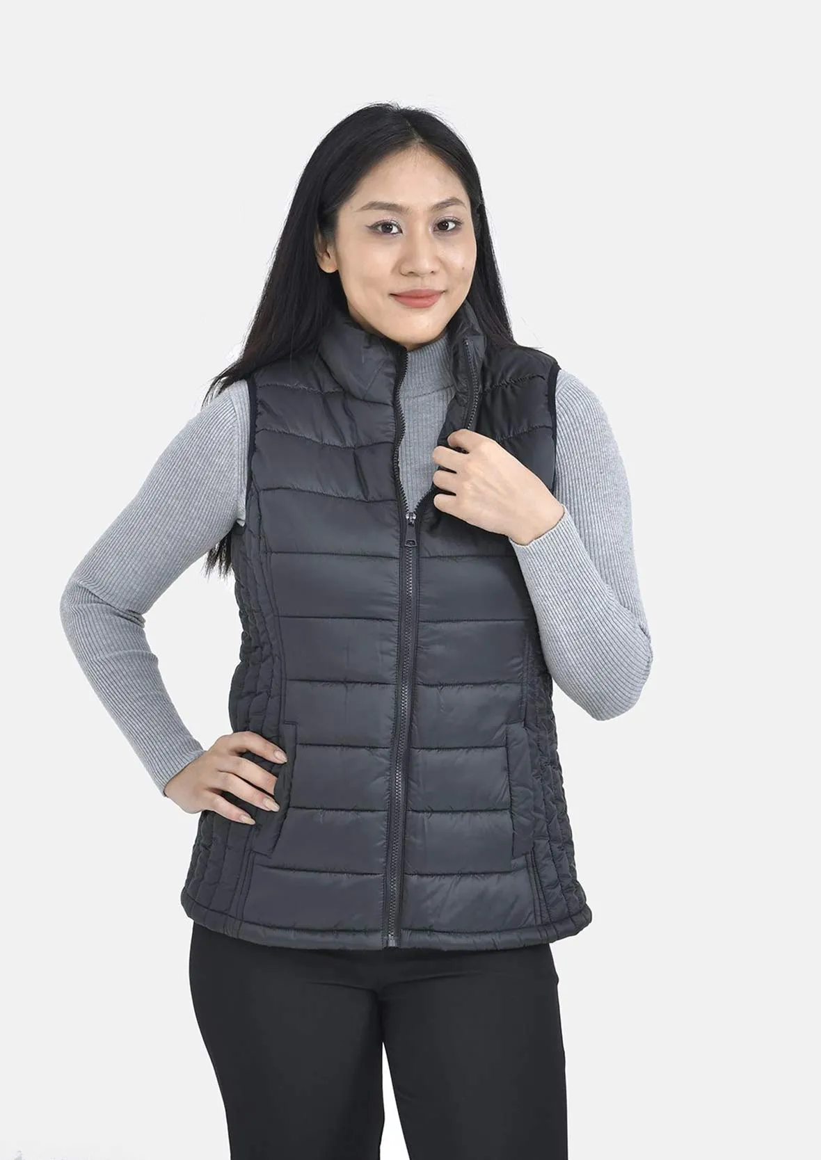 High-Neck Quilted Gilet