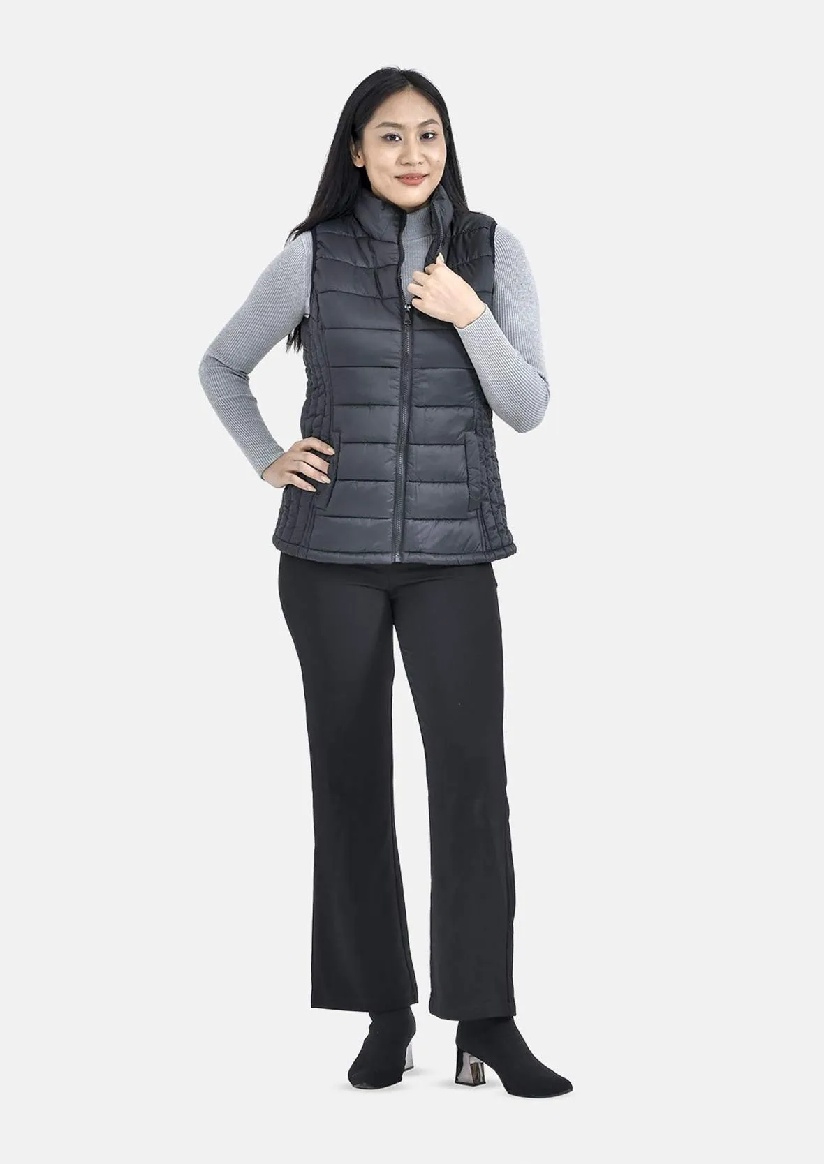 High-Neck Quilted Gilet