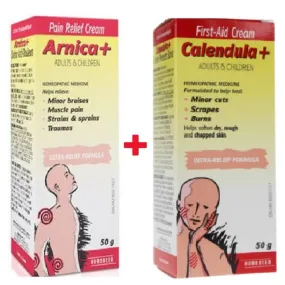 Homeocan Arnica Pain Relief Cream   Calendula  First-Aid Cream Combo Pack(50g  50g)