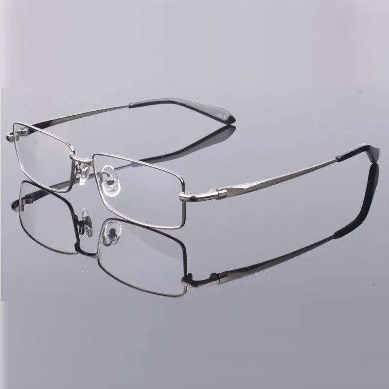 Hotony Men's Full Rim Square Titanium Alloy Frame Eyeglasses L9867