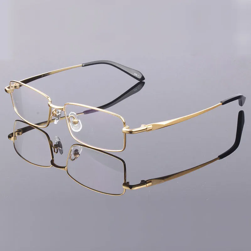 Hotony Men's Full Rim Square Titanium Alloy Frame Eyeglasses L9867