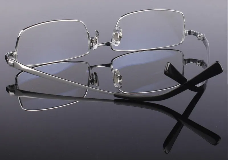 Hotony Men's Full Rim Square Titanium Alloy Frame Eyeglasses L9867