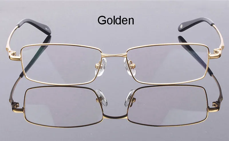 Hotony Men's Full Rim Square Titanium Alloy Frame Eyeglasses L9867