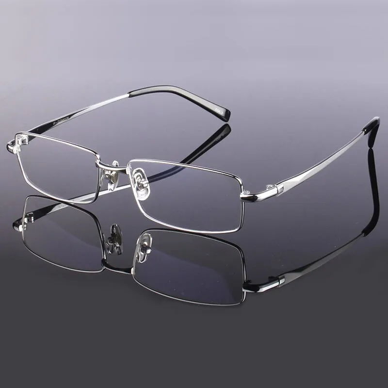 Hotony Men's Full Rim Square Titanium Alloy Frame Eyeglasses L9867