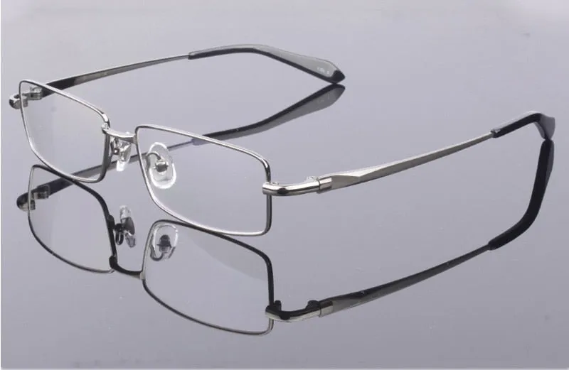 Hotony Men's Full Rim Square Titanium Alloy Frame Eyeglasses L9867