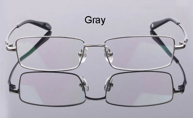 Hotony Men's Full Rim Square Titanium Alloy Frame Eyeglasses L9867