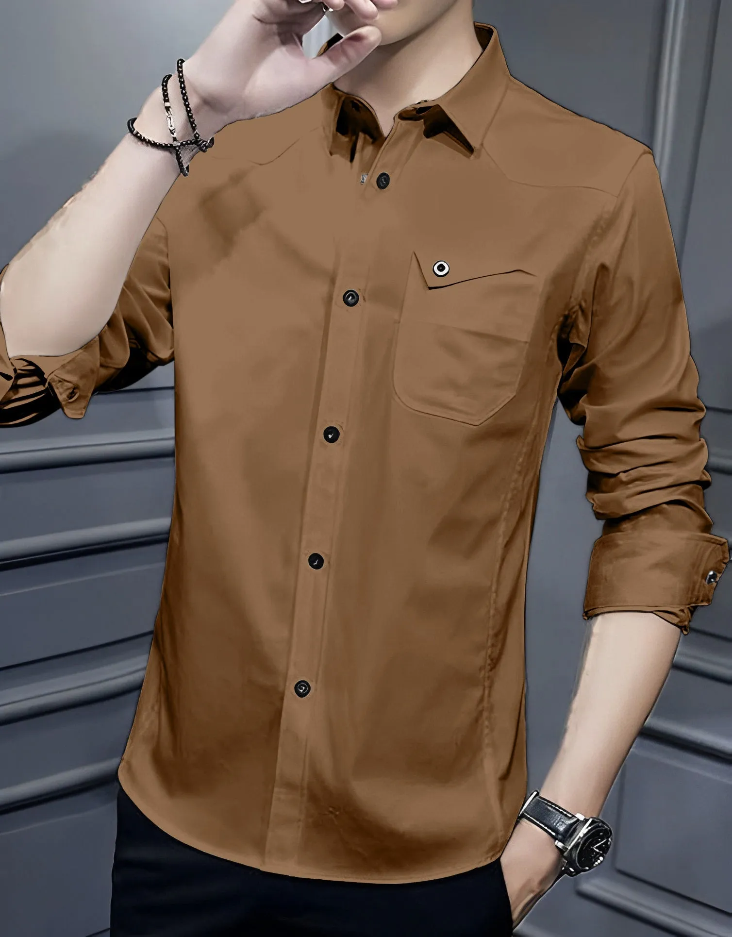 Italian Style Premium RFD Brown Shirt by Italian Vega®