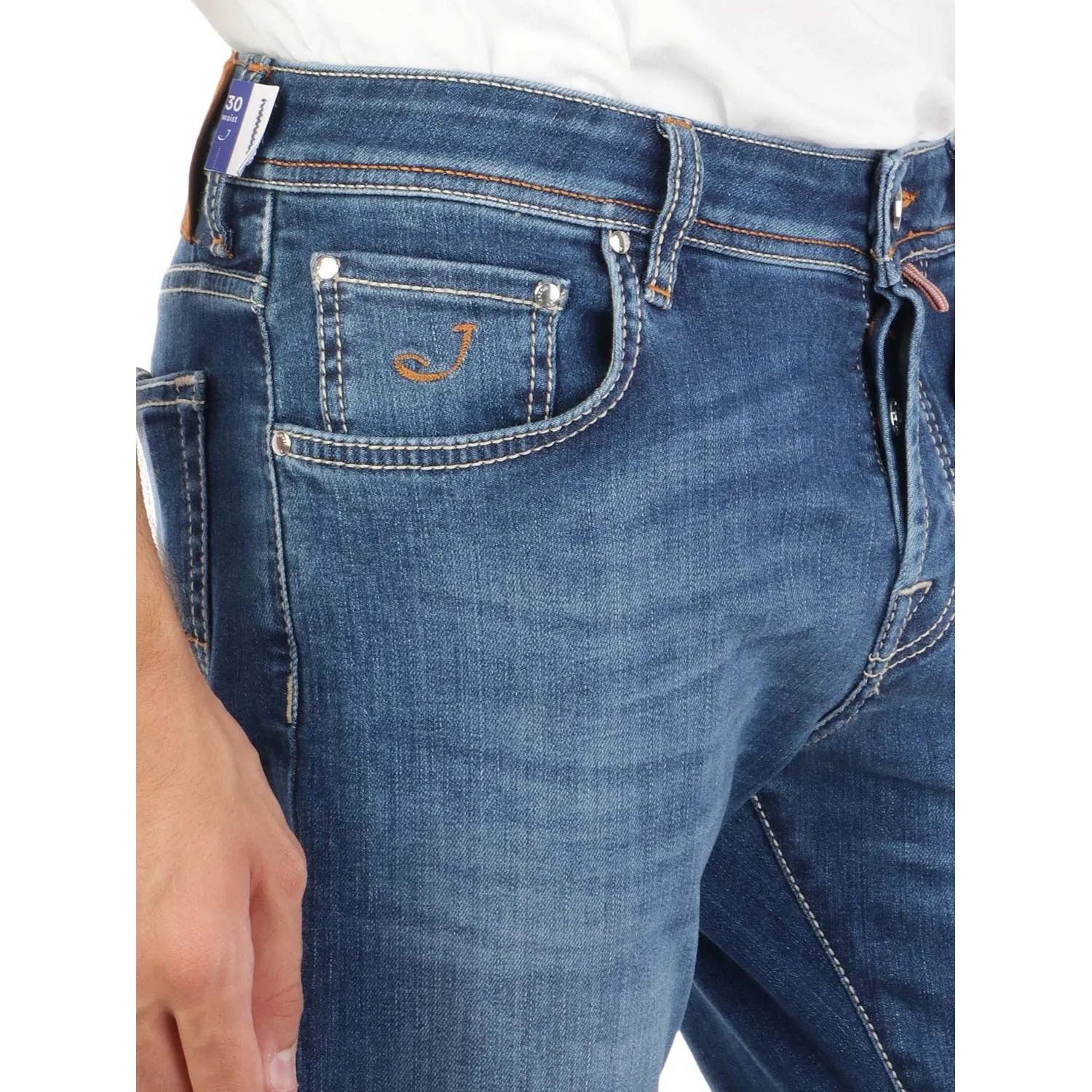 Jacob Cohen Blue Cotton Slim Men Jeans