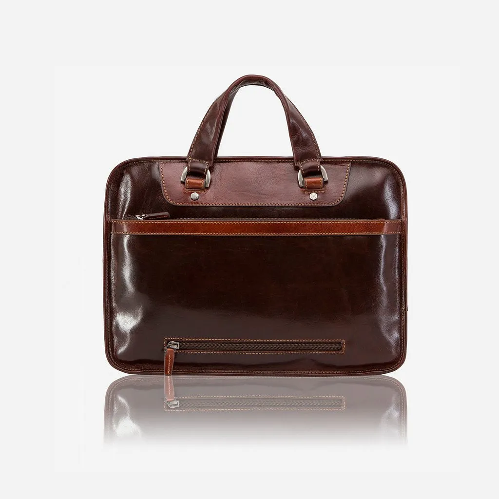 Jekyll & Hide Oxford Medium Laptop Briefcase, Tobacco