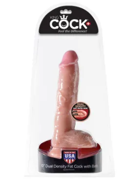 King Cock Dual Density 10 Fa Tcock WBalls Flesh "