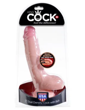 King Cock Dual Density 8 Cock WBalls Flesh "