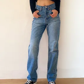 KittenAlarm - Jsvery Women's Jeans Baggy Jeans For Women Mom Jeans High Waist Blue Loose Washed Fashion Straight Denim Pants Vintage Streetwear