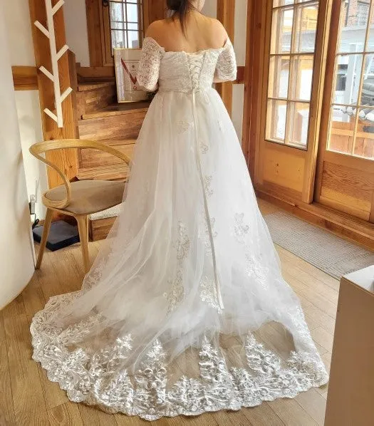 Lace Off Shoulder Ball Wedding Gowns All Sizes/Colors