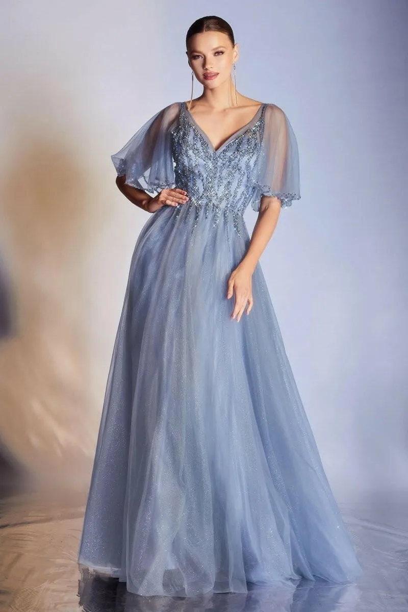 Layered Tulle Skirt A-Line Embroidered Bodice Long Mother Of The Bride Dress CDCD0175 Sale