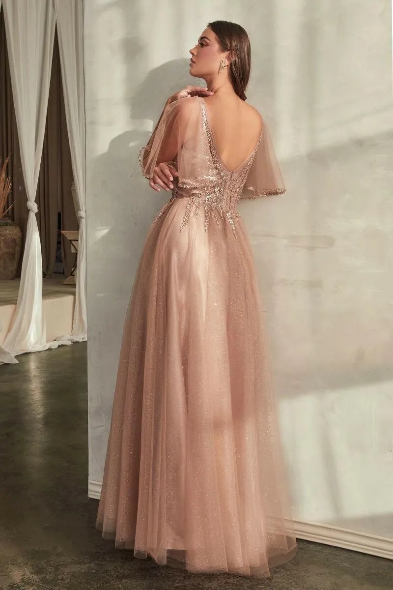 Layered Tulle Skirt A-Line Embroidered Bodice Long Mother Of The Bride Dress CDCD0175 Sale