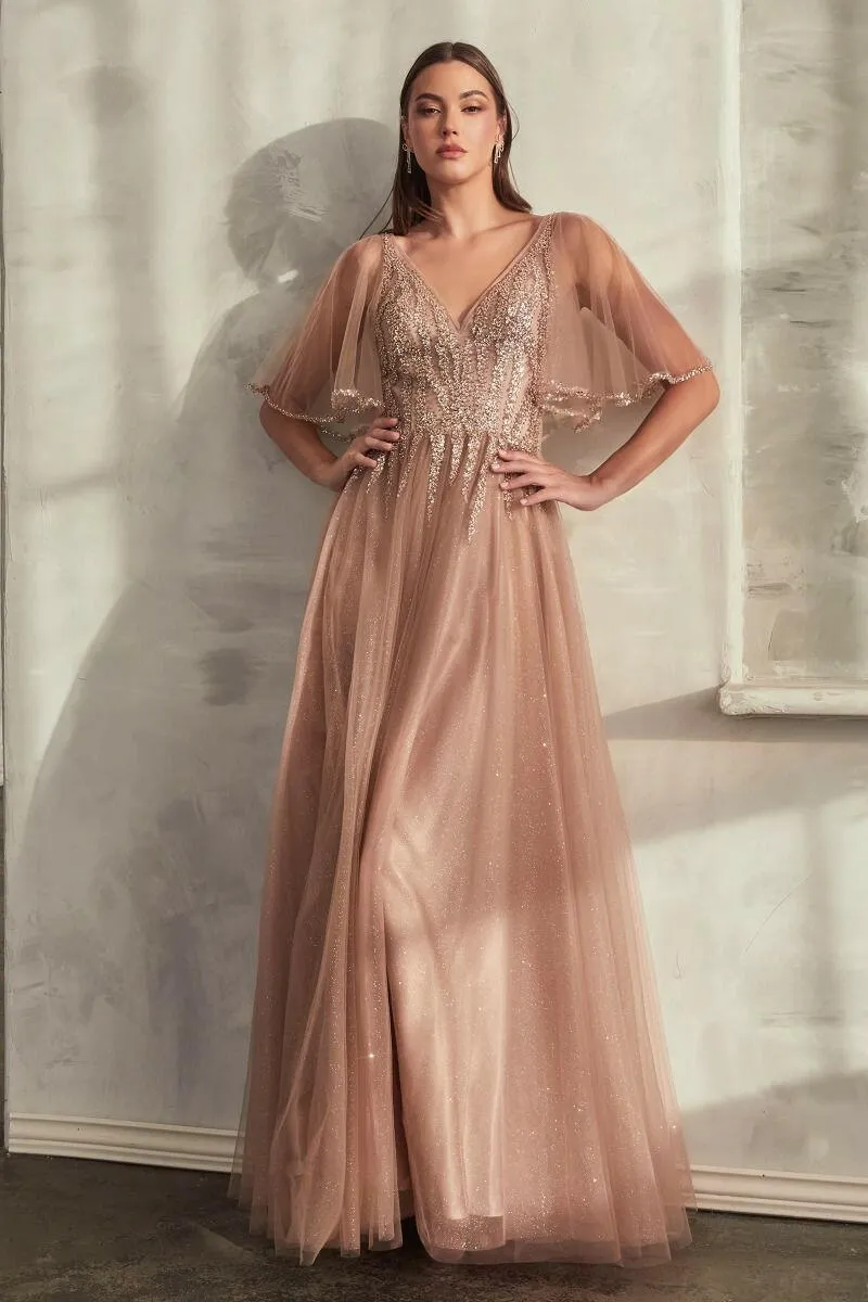 Layered Tulle Skirt A-Line Embroidered Bodice Long Mother Of The Bride Dress CDCD0175 Sale