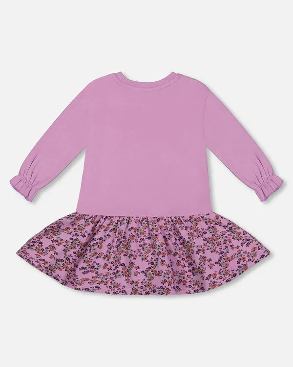 Lilac Mini Flowers Skirted Dress