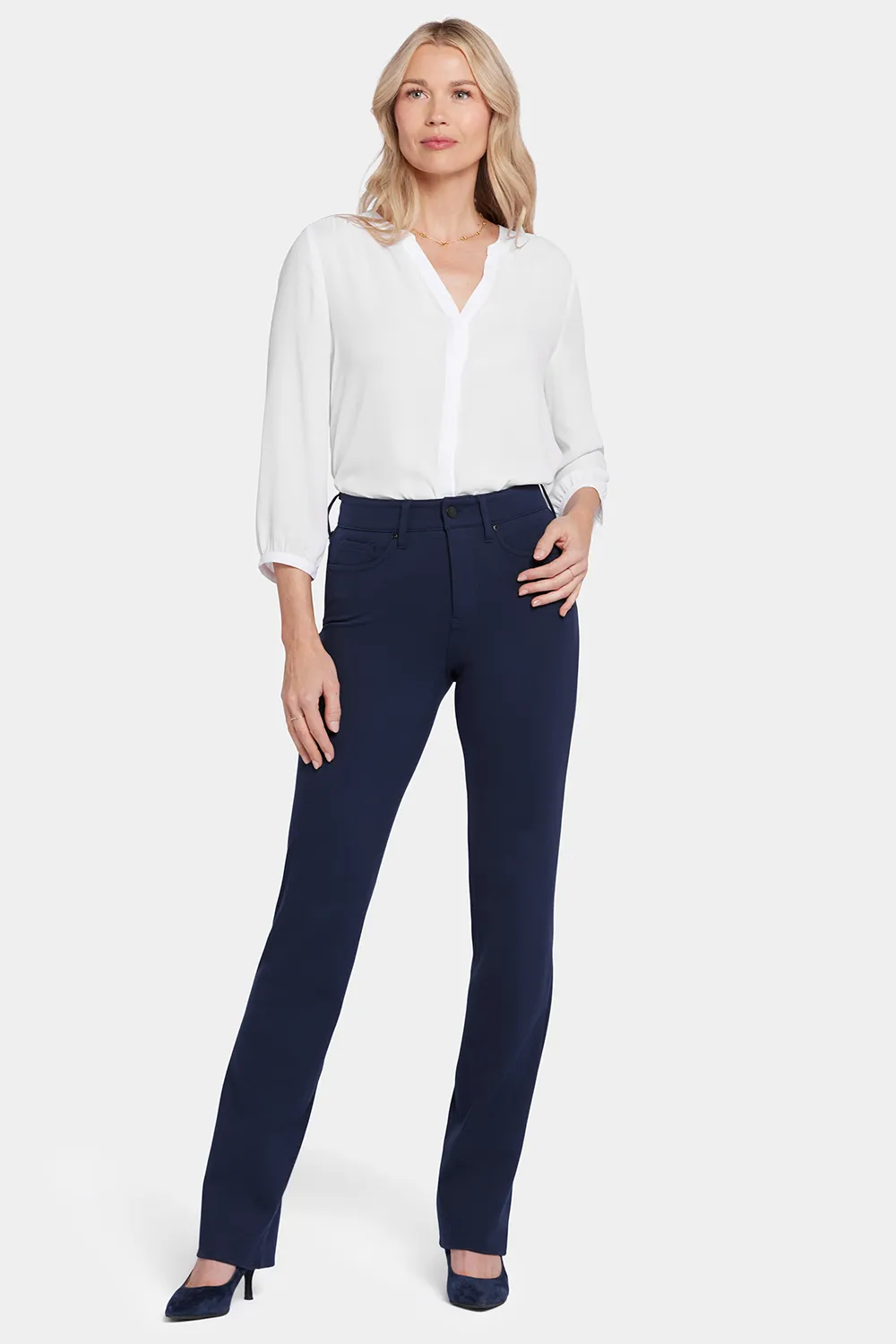 Marilyn Straight Pants In Petite - Oxford Navy