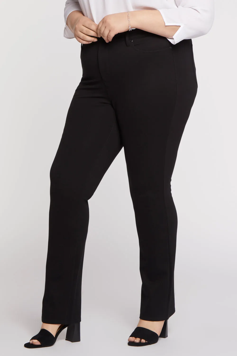 Marilyn Straight Pants In Plus Size - Black