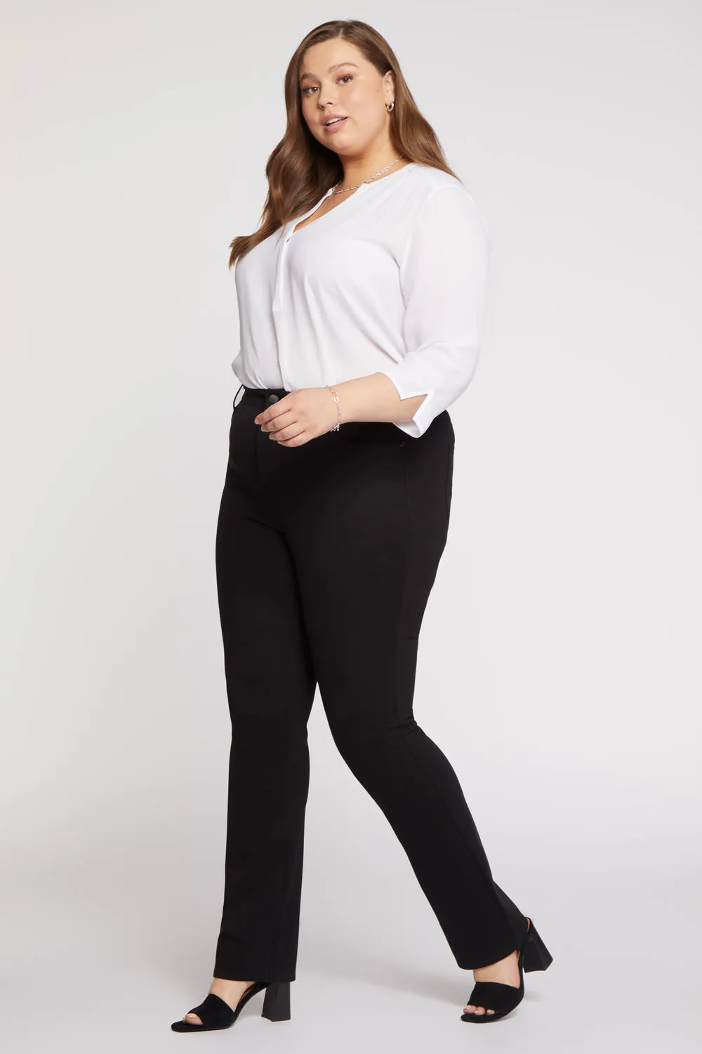 Marilyn Straight Pants In Plus Size - Black