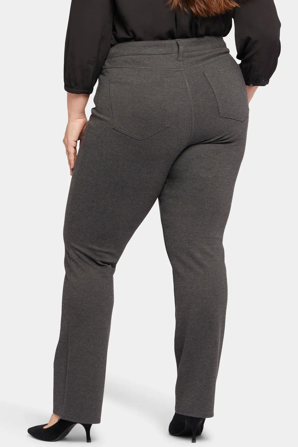 Marilyn Straight Pants In Plus Size - Charcoal Heathered