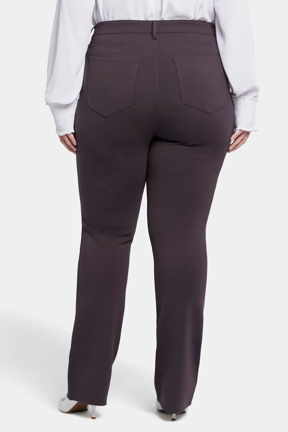 Marilyn Straight Pants In Plus Size - Cordovan