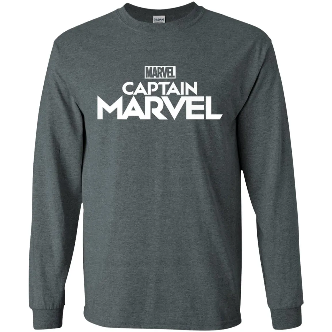 Marvel Captain Marvel Movie Logo White Men Long Sleeve Shirt