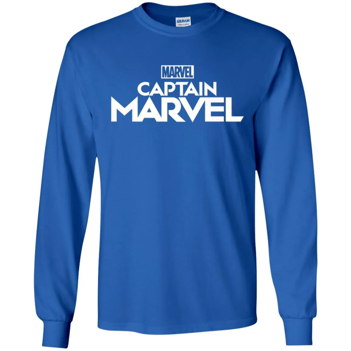 Marvel Captain Marvel Movie Logo White Men Long Sleeve Shirt