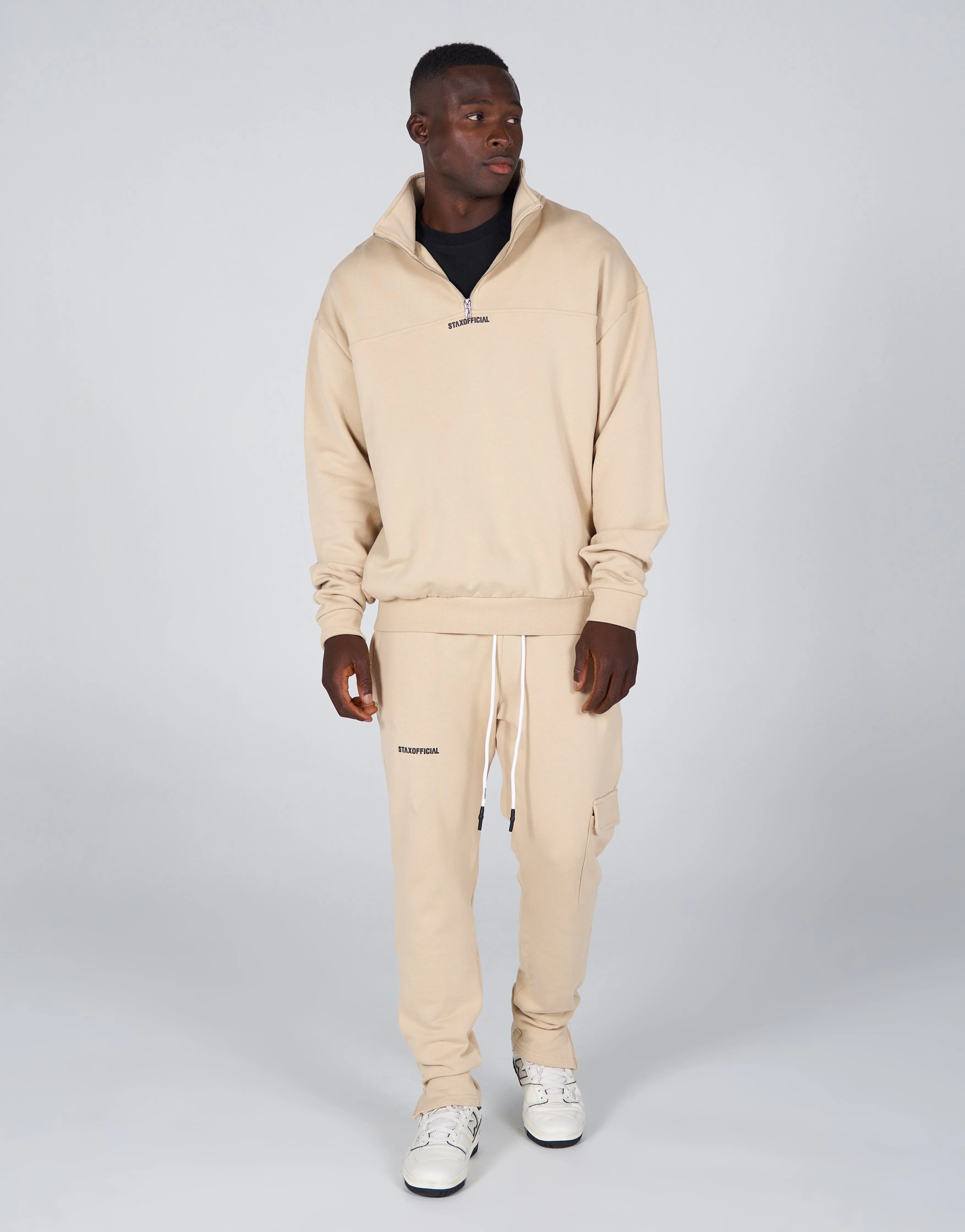 Mens Fitted Jogger - Cream